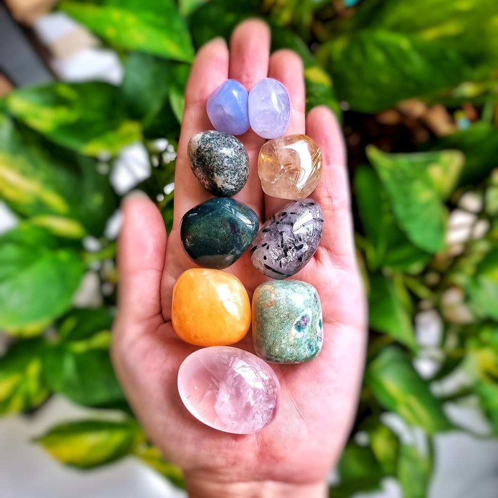 Handful of tumbled crystals/stones