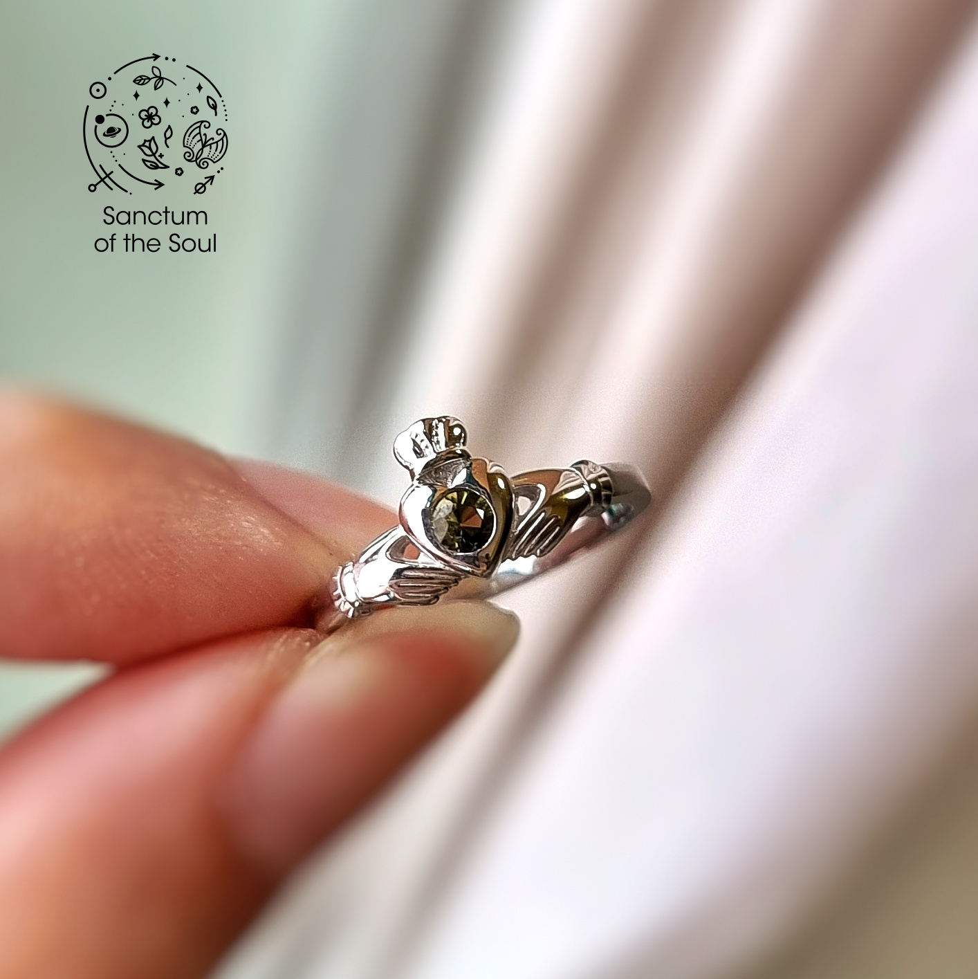 Moldavite Ring Sanctum of the Soul